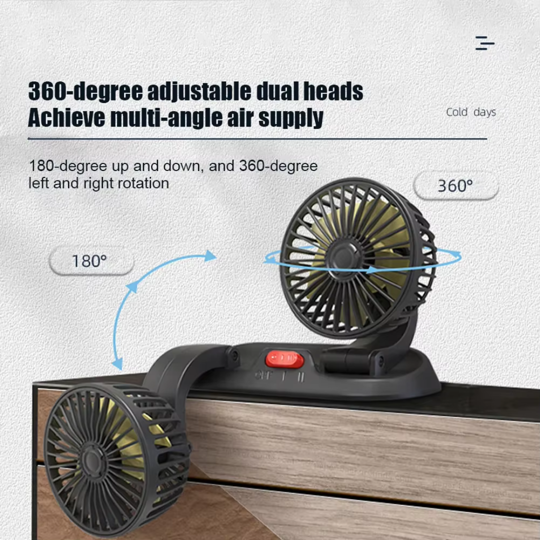 LONG NECK FOLDABLE DOUBLE HEADED FAN - 360 ROTATION Mega Bazzar Pk Pid 3066473