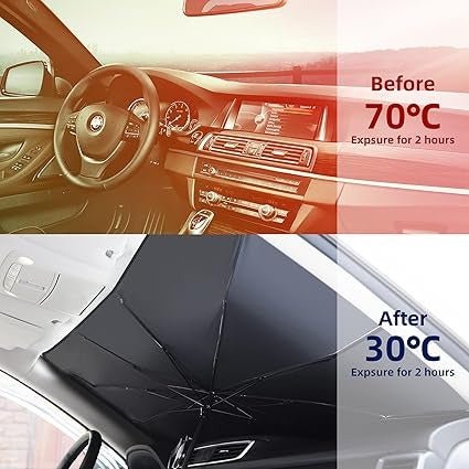 Foldable Car Windshield Umbrellas - Mega Bazzar Pk