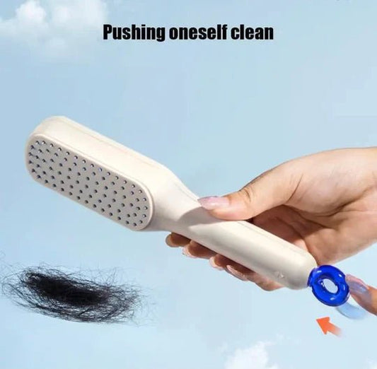 Self Cleaning Hair Brush - Mega Bazzar Pk