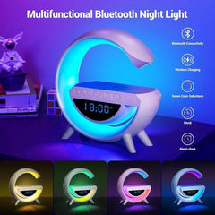 G Shaped Lamp – Bluetooth Speaker - Wireless Charger & Digital Clock(bt - 3401) - Mega Bazzar Pk