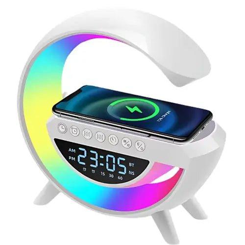 G Shaped Lamp – Bluetooth Speaker - Wireless Charger & Digital Clock(bt - 3401) - Mega Bazzar Pk