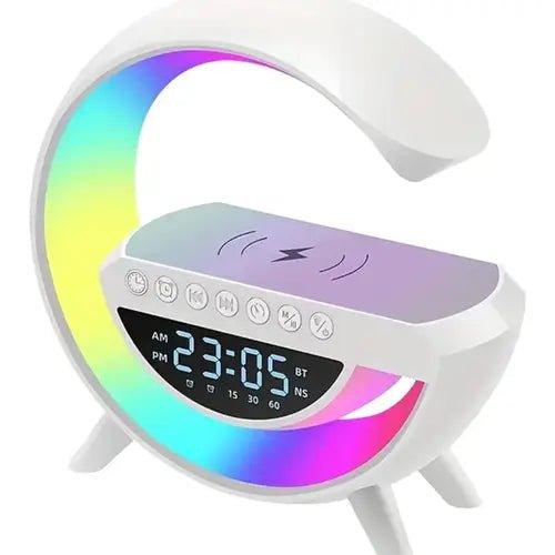 G Shaped Lamp – Bluetooth Speaker - Wireless Charger & Digital Clock(bt - 3401) - Mega Bazzar Pk