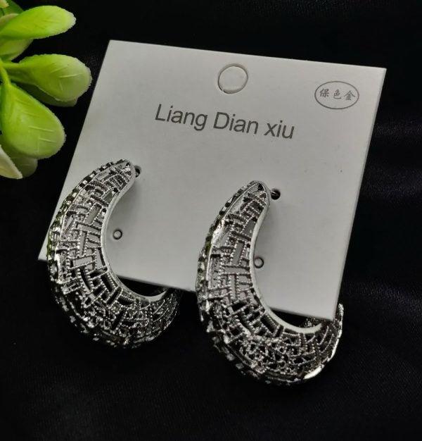 mported Exquisite Antique - style Crescent Hoop Earrings - Mega Bazzar Pk