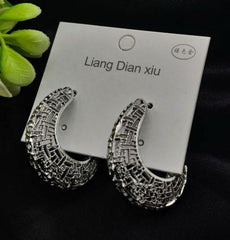 mported Exquisite Antique - style Crescent Hoop Earrings - Mega Bazzar Pk