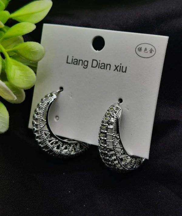 mported Exquisite Antique - style Crescent Hoop Earrings - Mega Bazzar Pk