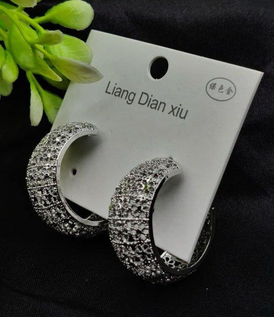 mported Exquisite Antique - style Crescent Hoop Earrings - Mega Bazzar Pk
