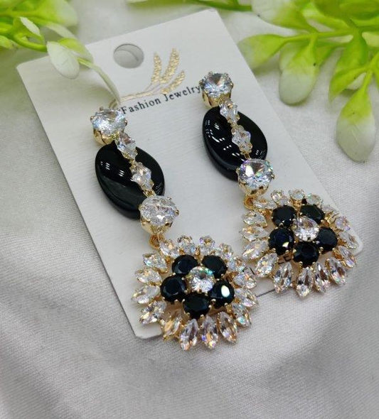 Imported Radiant Luxe Crystal Bloom Earrings - Mega Bazzar Pk