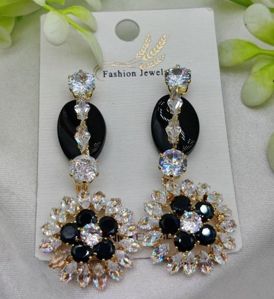 Imported Radiant Luxe Crystal Bloom Earrings - Mega Bazzar Pk