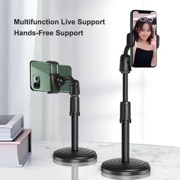 Multifunction Mobile Tripod Stand Mini Tripod Stand Mobile Holder Adjustable Height & Angle Phone Holder - Mega Bazzar Pk