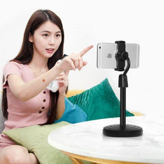 Multifunction Mobile Tripod Stand Mini Tripod Stand Mobile Holder Adjustable Height & Angle Phone Holder - Mega Bazzar Pk