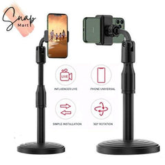 Multifunction Mobile Tripod Stand Mini Tripod Stand Mobile Holder Adjustable Height & Angle Phone Holder - Mega Bazzar Pk