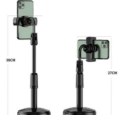 Multifunction Mobile Tripod Stand Mini Tripod Stand Mobile Holder Adjustable Height & Angle Phone Holder - Mega Bazzar Pk