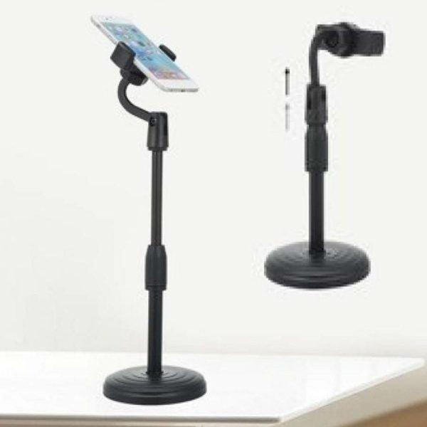 Multifunction Mobile Tripod Stand Mini Tripod Stand Mobile Holder Adjustable Height & Angle Phone Holder - Mega Bazzar Pk