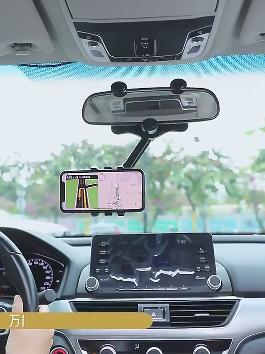 Spin Mirror Mobile Holder | Rearview Mirror Phone Holder For Car
