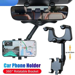 Spin Mirror Mobile Holder | Rearview Mirror Phone Holder For Car - Mega Bazzar Pk