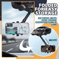 Spin Mirror Mobile Holder | Rearview Mirror Phone Holder For Car - Mega Bazzar Pk